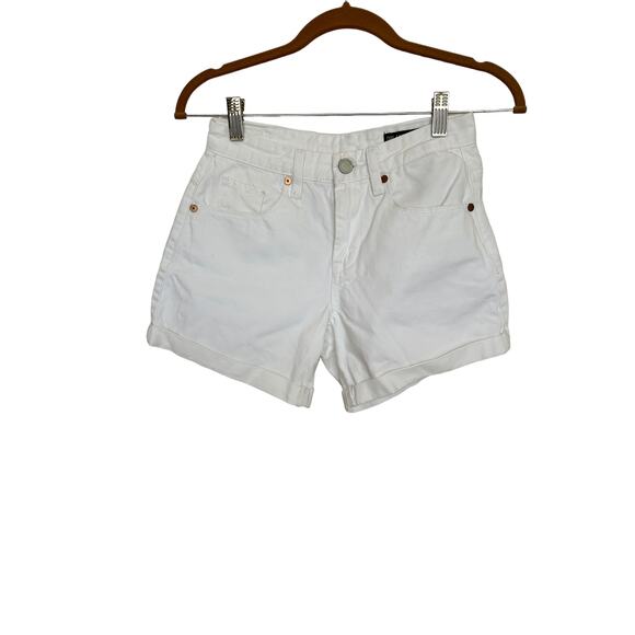 BlankNYC White Mom Cuff Denim Short Size 24 The Perry Relaxed 5 Pocket Jean NEW - Picture 6 of 9
